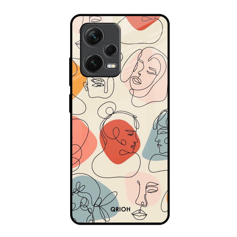 Abstract Faces Redmi Note 12 Pro 5G Glass Back Cover Online