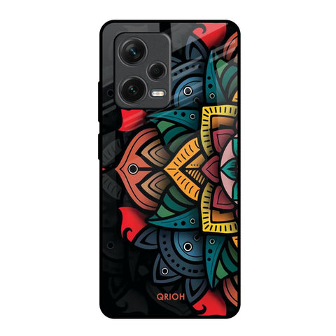 Retro Gorgeous Flower Redmi Note 12 Pro 5G Glass Back Cover Online