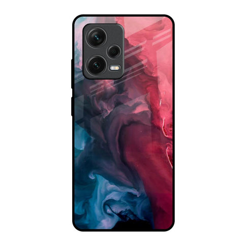 Blue & Red Smoke Redmi Note 12 Pro 5G Glass Back Cover Online