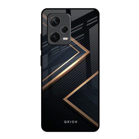 Sleek Golden & Navy Redmi Note 12 Pro 5G Glass Back Cover Online