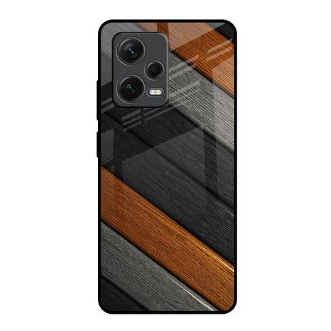 Tri Color Wood Redmi Note 12 Pro 5G Glass Back Cover Online