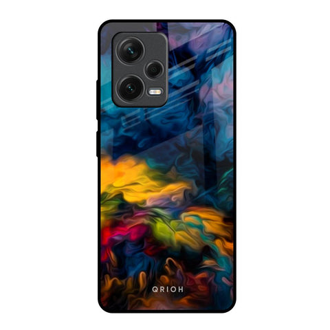 Multicolor Oil Painting Redmi Note 12 Pro 5G Glass Back Cover Online