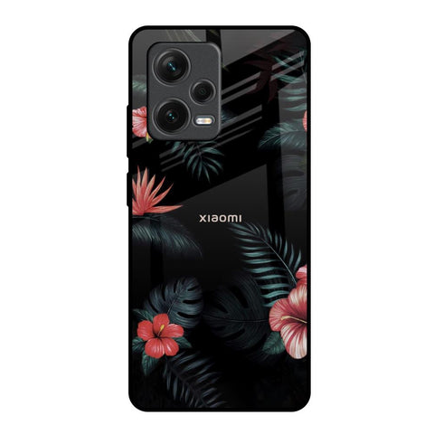 Tropical Art Flower Redmi Note 12 Pro 5G Glass Back Cover Online