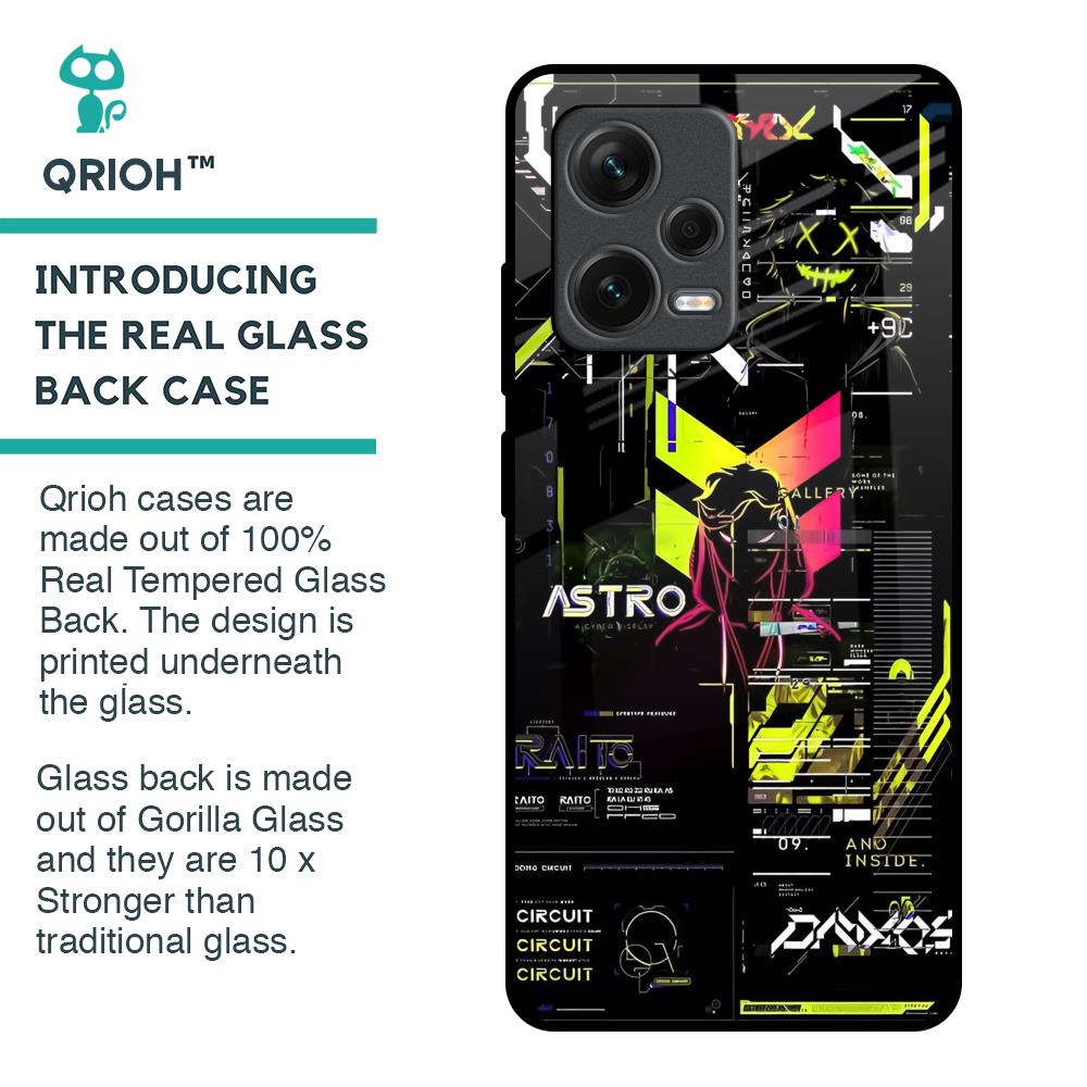 Astro Glitch Glass Case for Redmi Note 12 Pro 5G