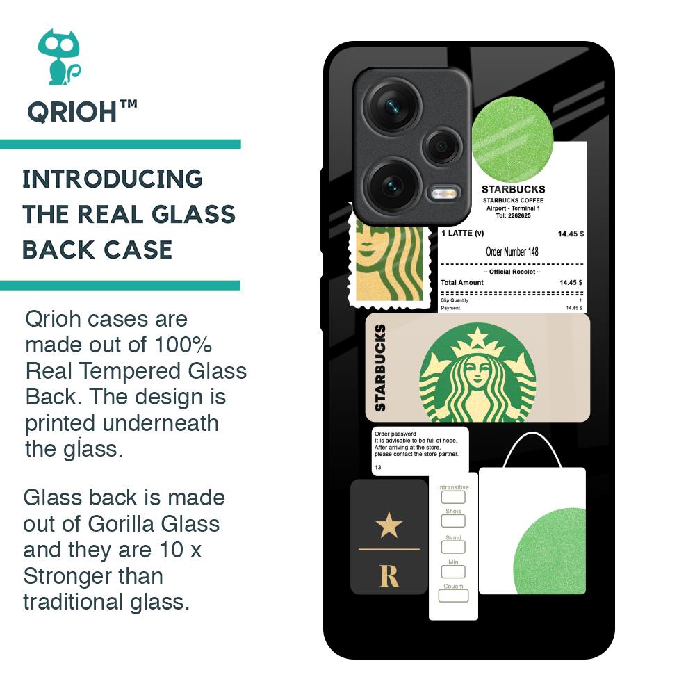 Coffee Latte Glass Case for Redmi Note 12 Pro 5G