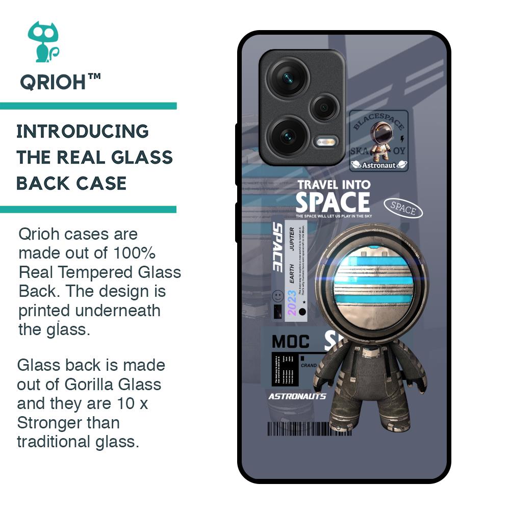 Space Travel Glass Case for Redmi Note 12 Pro 5G