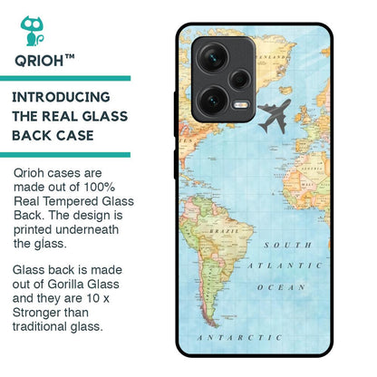 Travel Map Glass Case for Redmi Note 12 Pro 5G