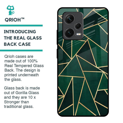 Abstract Green Glass Case For Redmi Note 12 Pro 5G