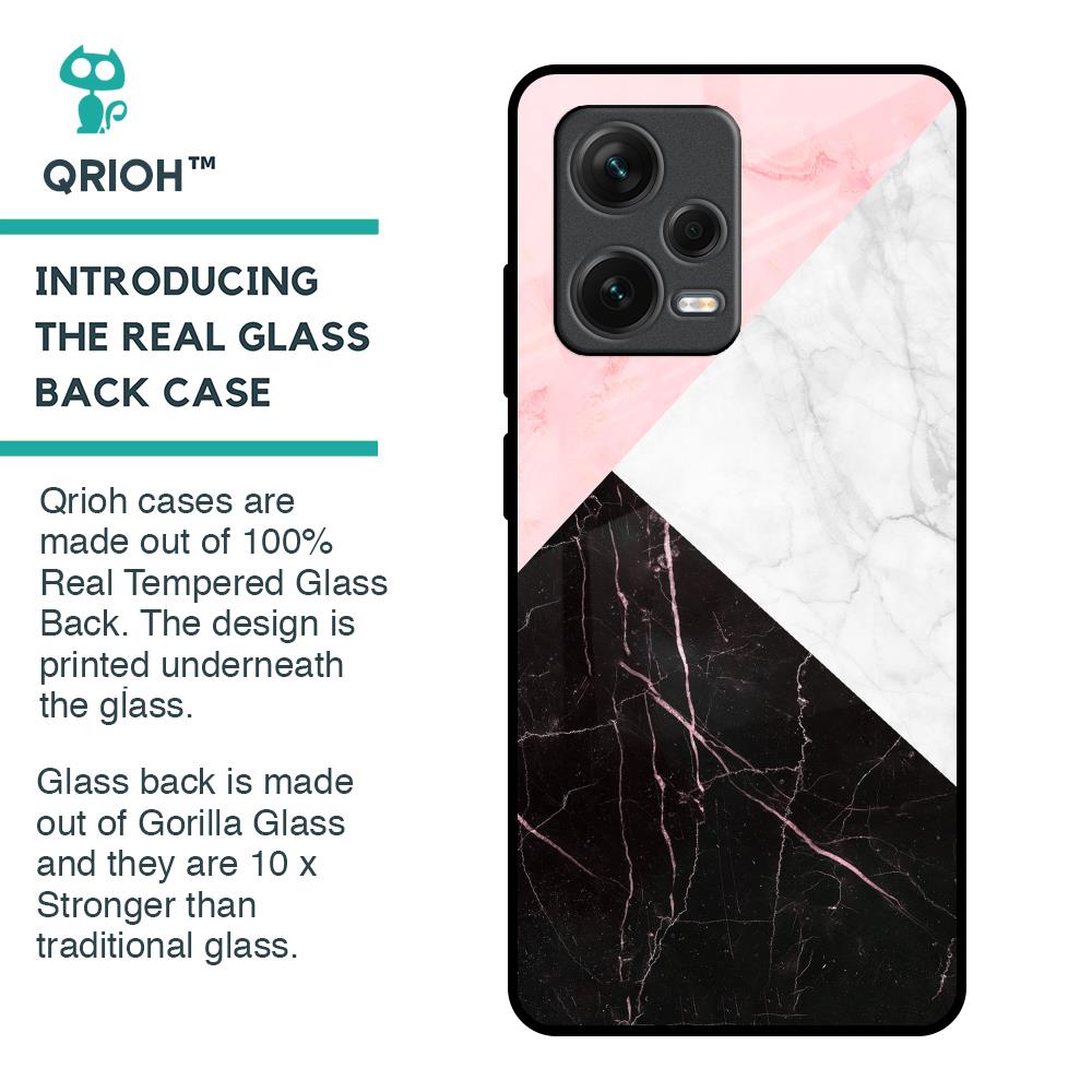 Marble Collage Art Glass Case For Redmi Note 12 Pro 5G