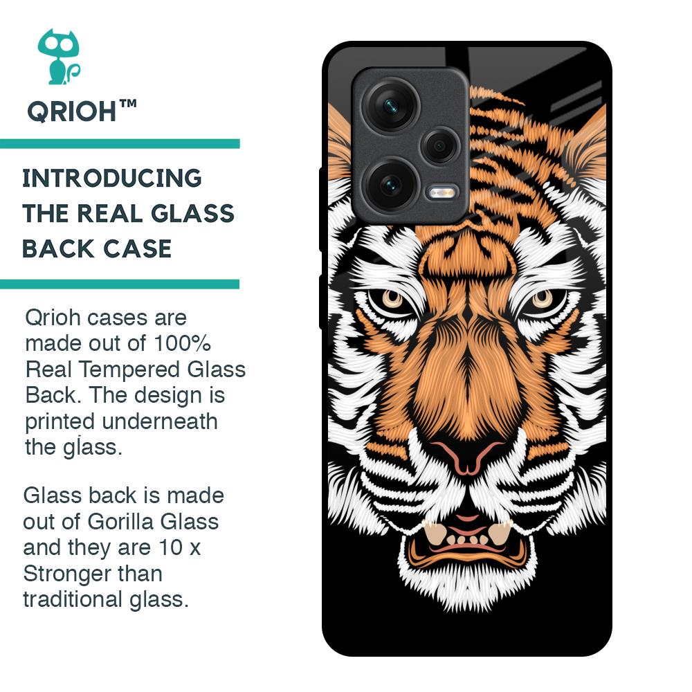 Angry Tiger Glass Case For Redmi Note 12 Pro 5G
