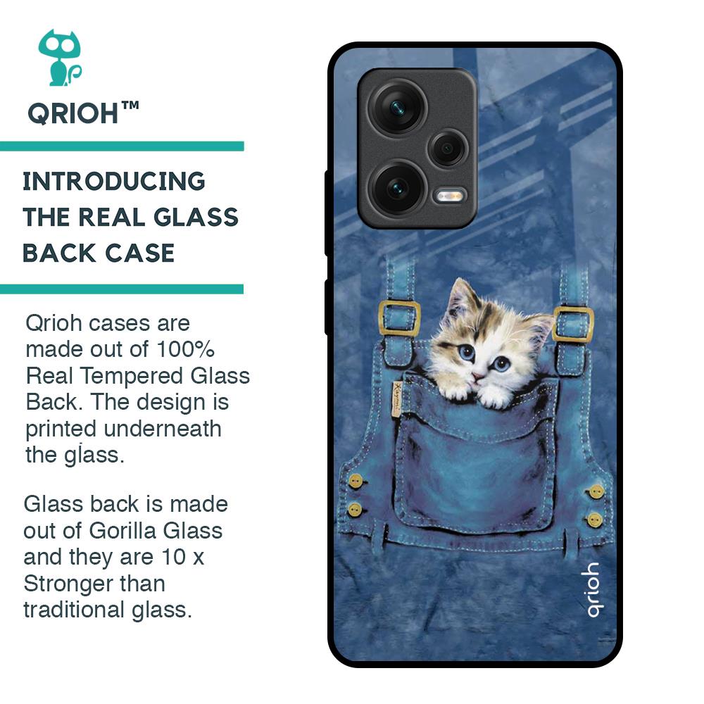 Kitty In Pocket Glass Case For Redmi Note 12 Pro 5G