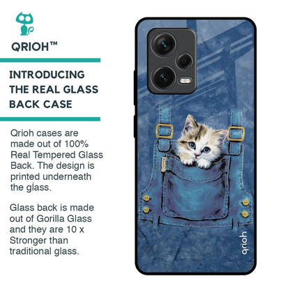 Kitty In Pocket Glass Case For Redmi Note 12 Pro 5G