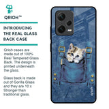 Kitty In Pocket Glass Case For Redmi Note 12 Pro 5G