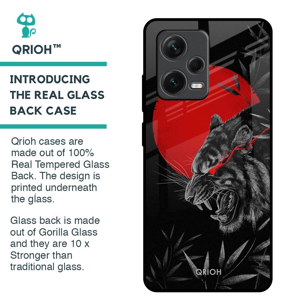 Red Moon Tiger Glass Case for Redmi Note 12 Pro 5G