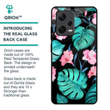 Tropical Leaves & Pink Flowers Glass Case for Redmi Note 12 Pro 5G