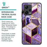 Purple Rhombus Marble Glass Case for Redmi Note 12 Pro 5G