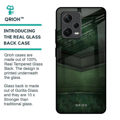 Green Leather Glass Case for Redmi Note 12 Pro 5G