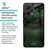 Green Leather Glass Case for Redmi Note 12 Pro 5G