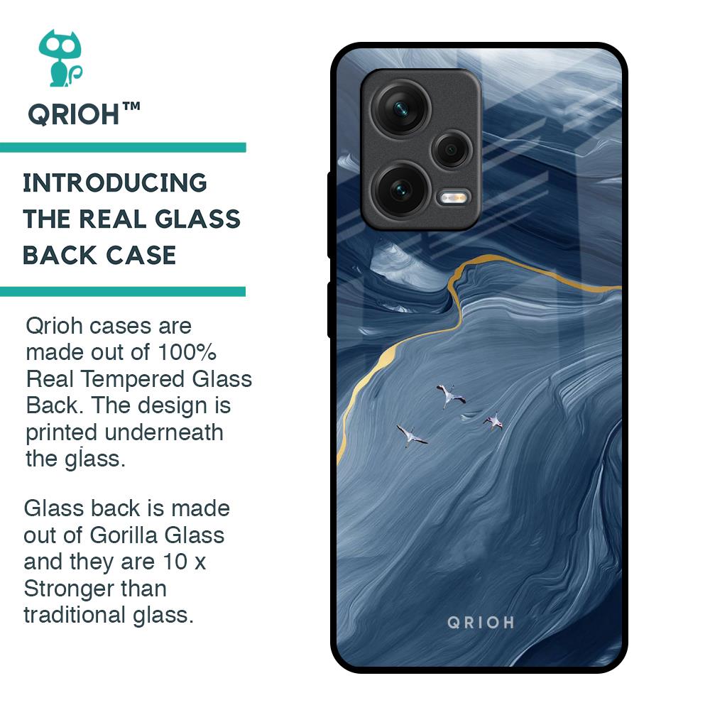 Deep Ocean Marble Glass Case for Redmi Note 12 Pro 5G