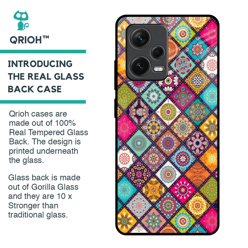 Multicolor Mandala Glass Case for Redmi Note 12 Pro 5G