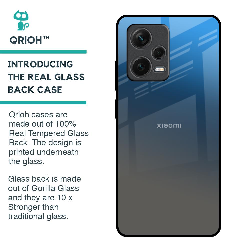Blue Grey Ombre Glass Case for Redmi Note 12 Pro 5G