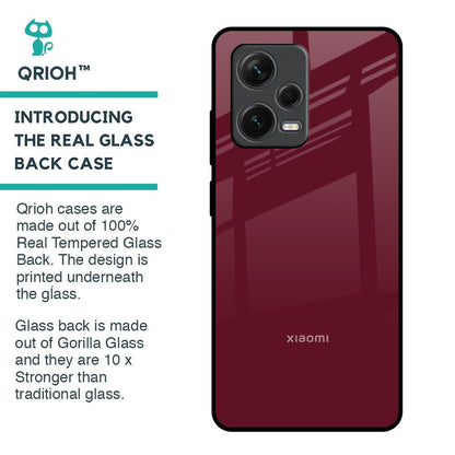 Classic Burgundy Glass Case for Redmi Note 12 Pro 5G