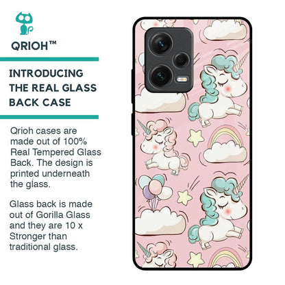 Balloon Unicorn Glass case for Redmi Note 12 Pro 5G