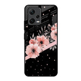 Floral Black Band Redmi Note 12 5G Glass Back Cover Online