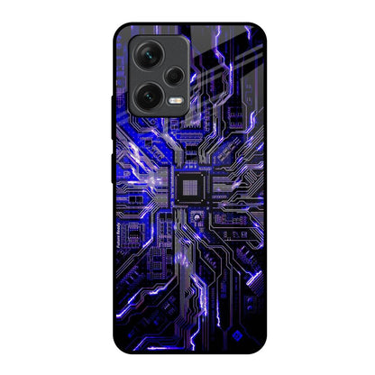 Techno Color Pattern Redmi Note 12 5G Glass Back Cover Online