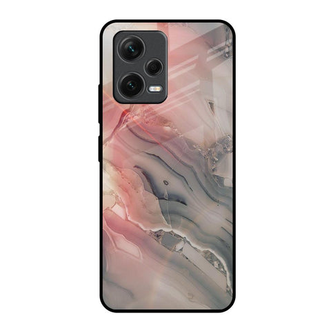Pink And Grey Marble Redmi Note 12 5G Glass Back Cover Online