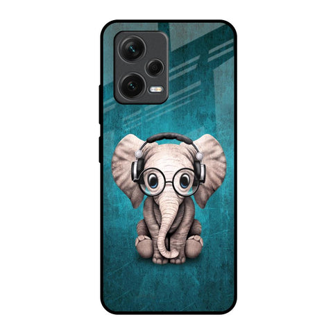 Adorable Baby Elephant Redmi Note 12 5G Glass Back Cover Online