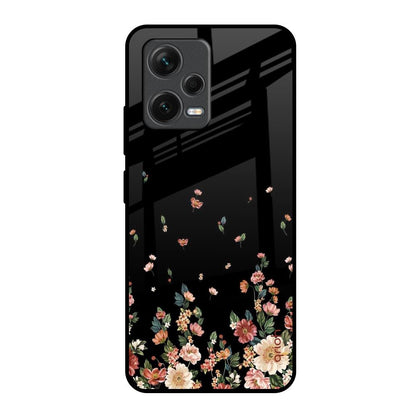 Floating Floral Print Redmi Note 12 5G Glass Back Cover Online