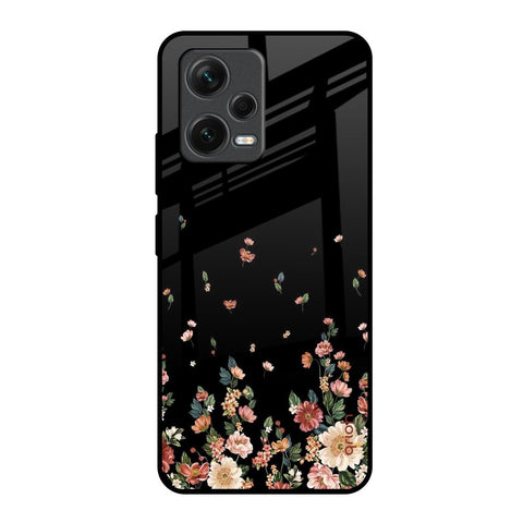 Floating Floral Print Redmi Note 12 5G Glass Back Cover Online