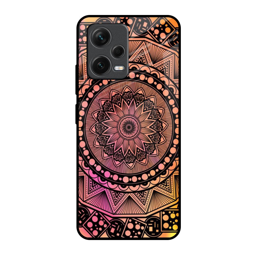 Floral Mandala Redmi Note 12 5G Glass Back Cover Online