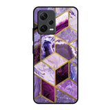 Purple Rhombus Marble Redmi Note 12 5G Glass Back Cover Online