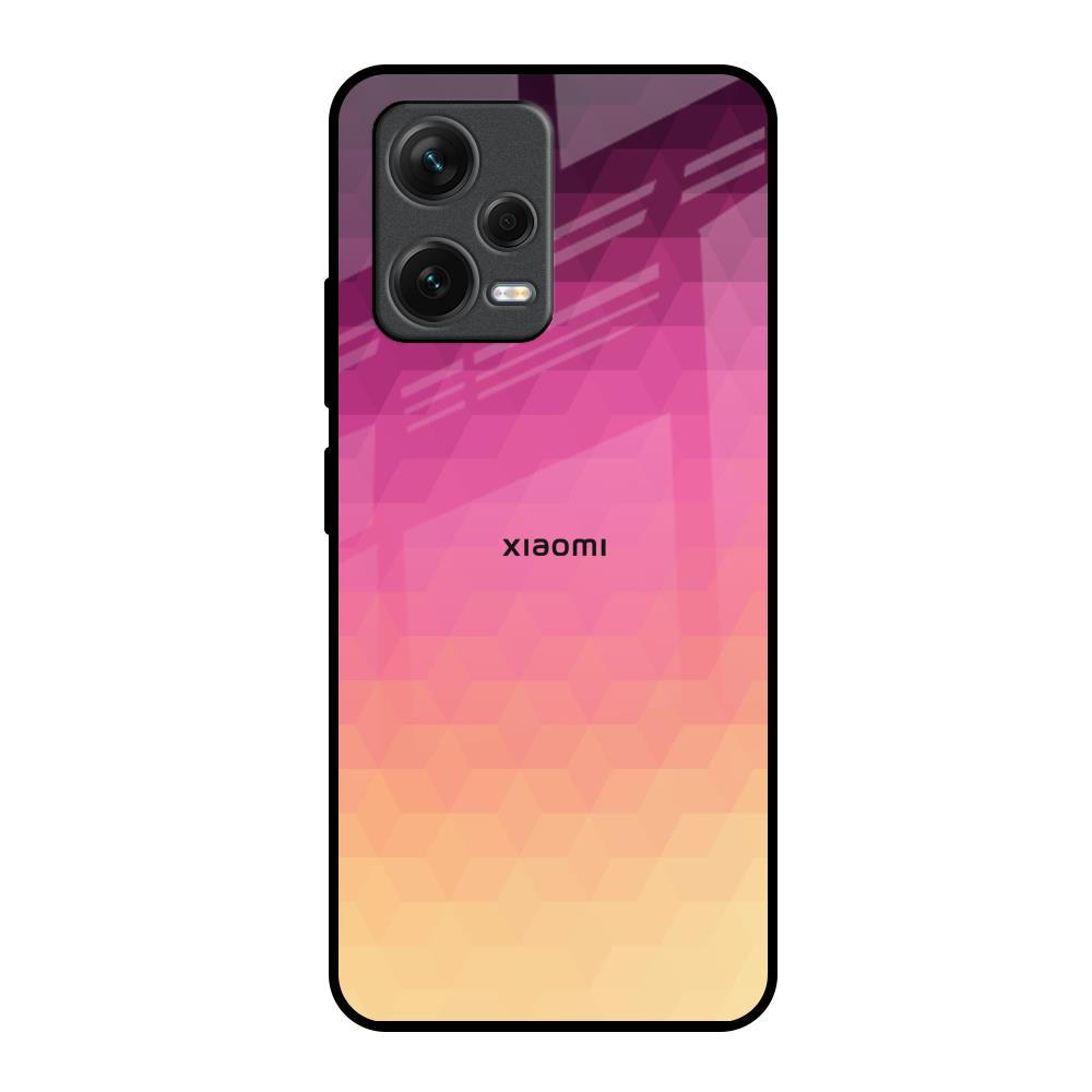 Geometric Pink Diamond Redmi Note 12 5G Glass Back Cover Online
