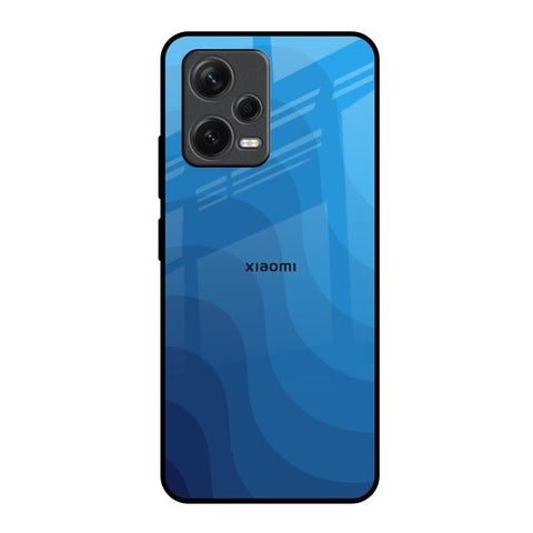 Blue Wave Abstract Redmi Note 12 5G Glass Back Cover Online