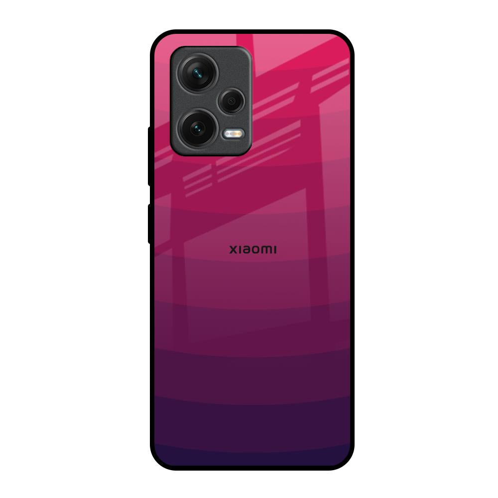 Wavy Pink Pattern Redmi Note 12 5G Glass Back Cover Online