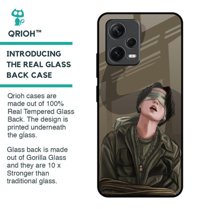 Blind Fold Glass Case for Redmi Note 12 5G