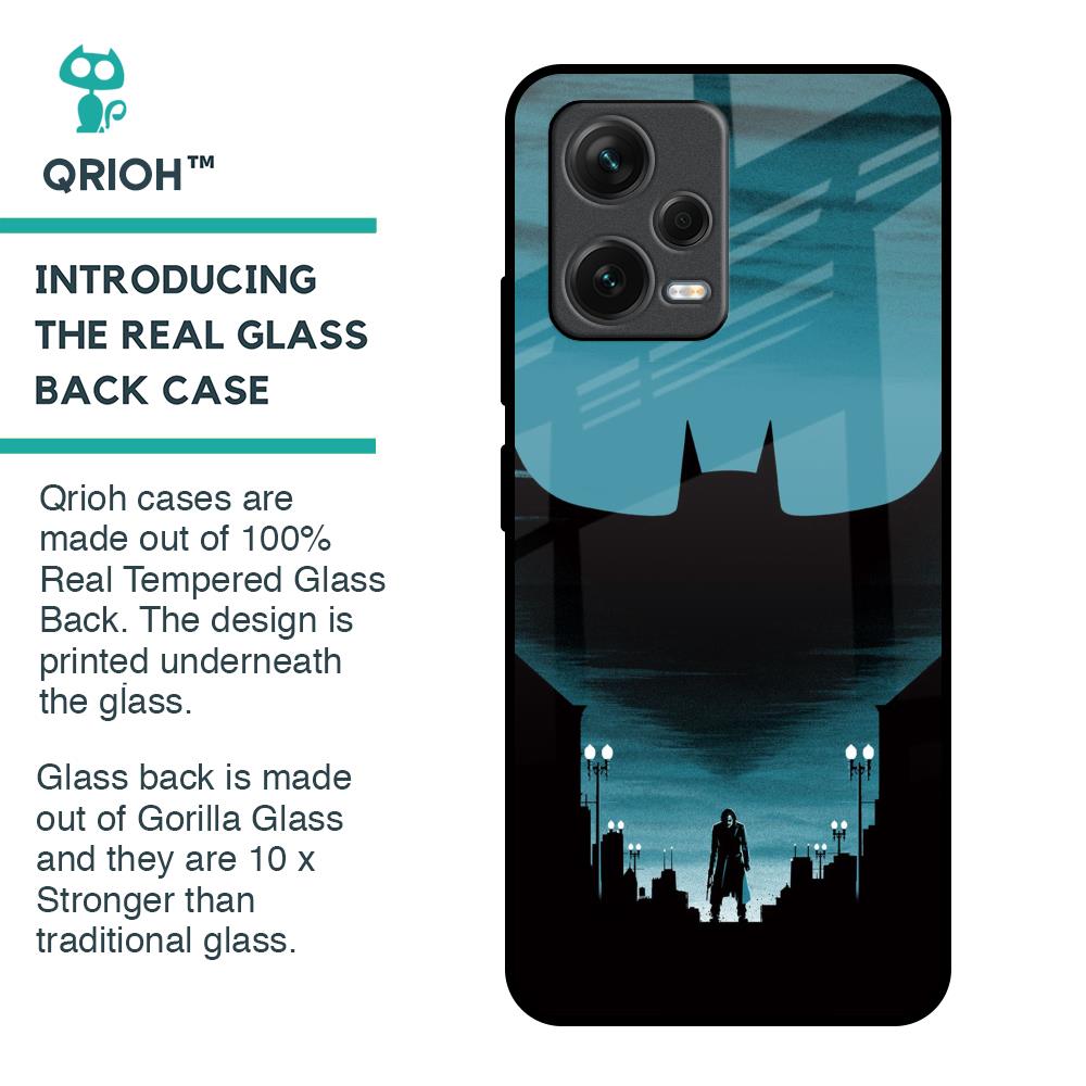 Cyan Bat Glass Case for Redmi Note 12 5G