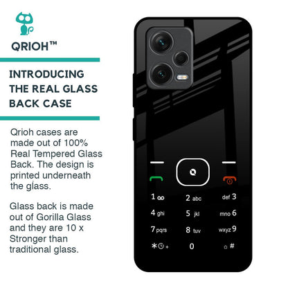 Classic Keypad Pattern Glass Case for Redmi Note 12 5G