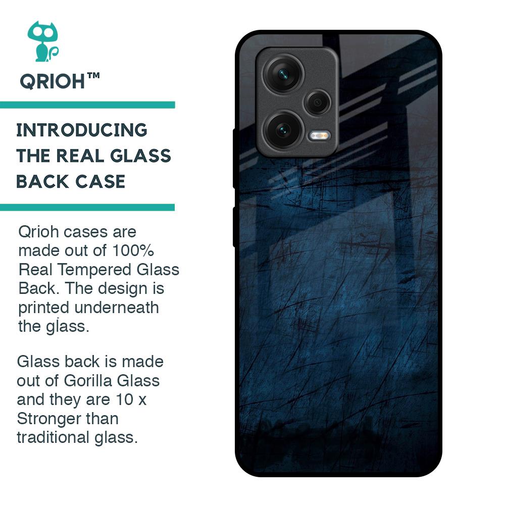 Dark Blue Grunge Glass Case for Redmi Note 12 5G