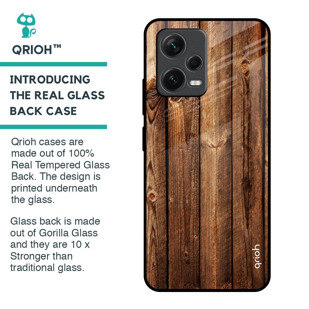 Timber Printed Glass Case for Redmi Note 12 5G