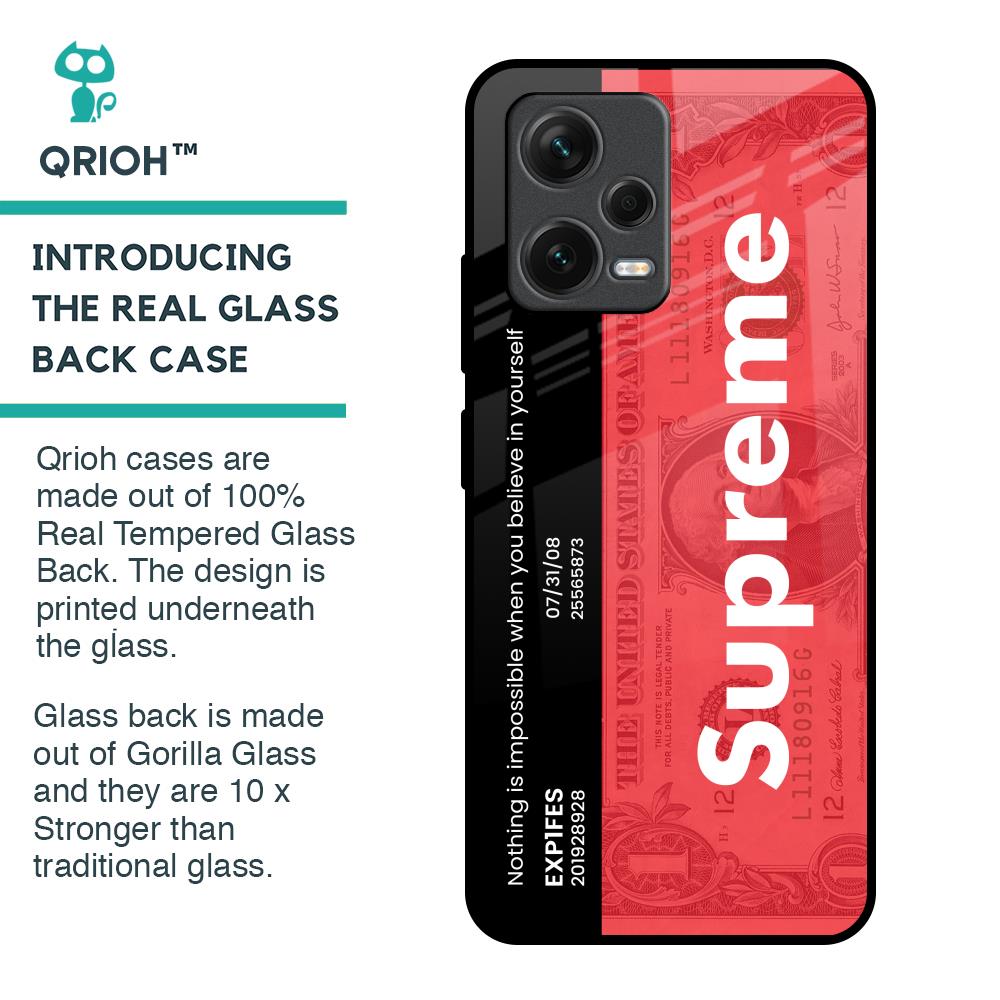 Supreme Ticket Glass Case for Redmi Note 12 5G