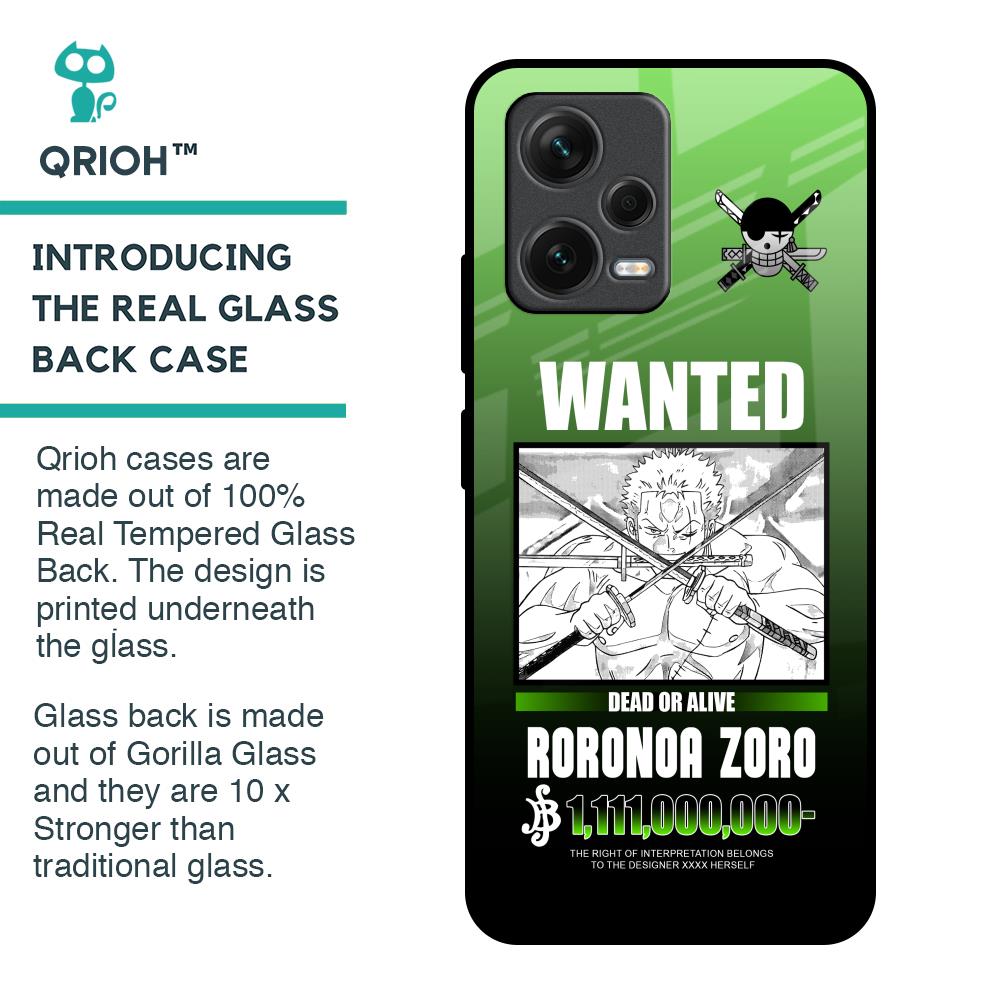 Zoro Wanted Glass Case for Redmi Note 12 5G
