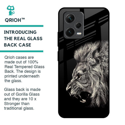 Brave Lion Glass Case for Redmi Note 12 5G