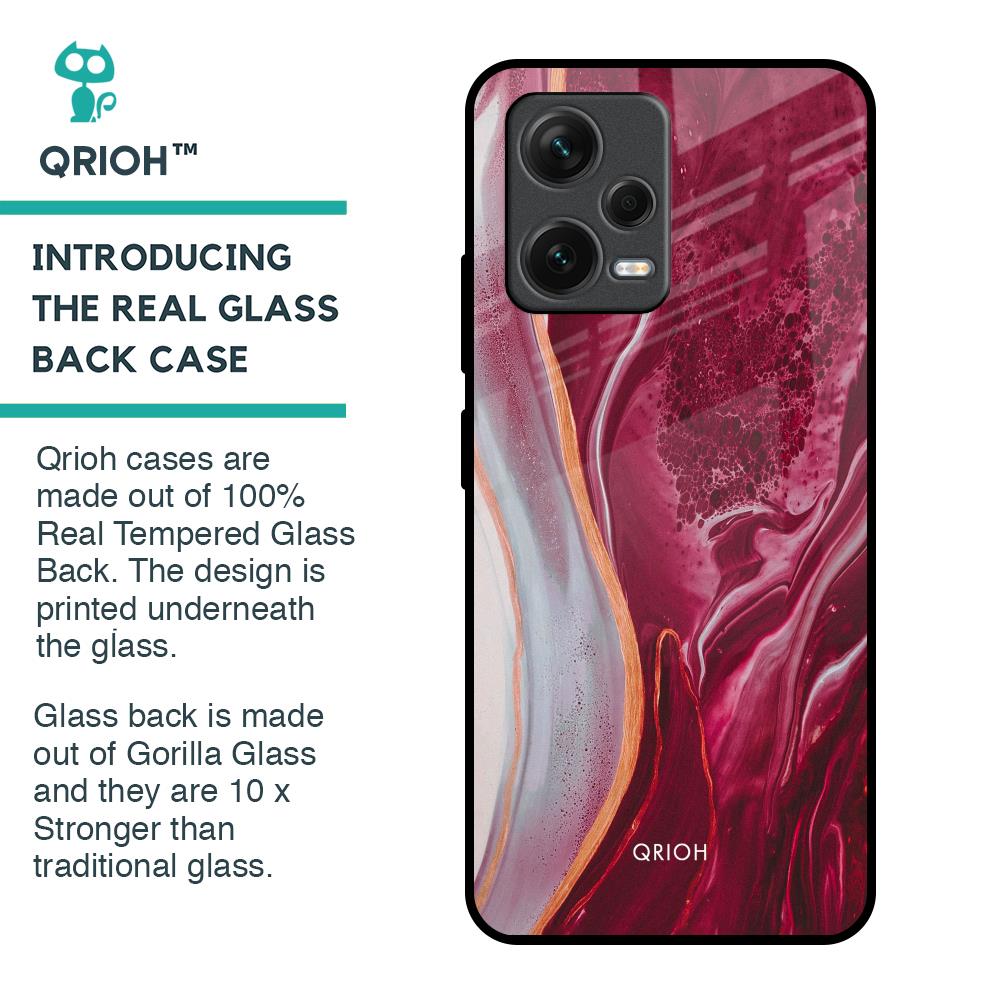 Crimson Ruby Glass Case for Redmi Note 12 5G