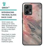 Pink And Grey Marble Glass Case For Redmi Note 12 5G