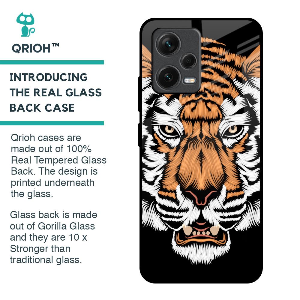 Angry Tiger Glass Case For Redmi Note 12 5G