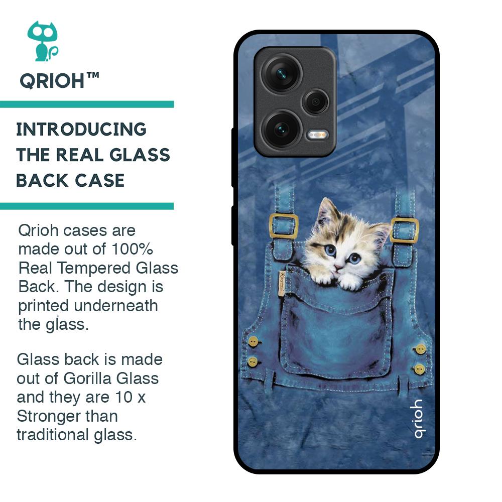 Kitty In Pocket Glass Case For Redmi Note 12 5G